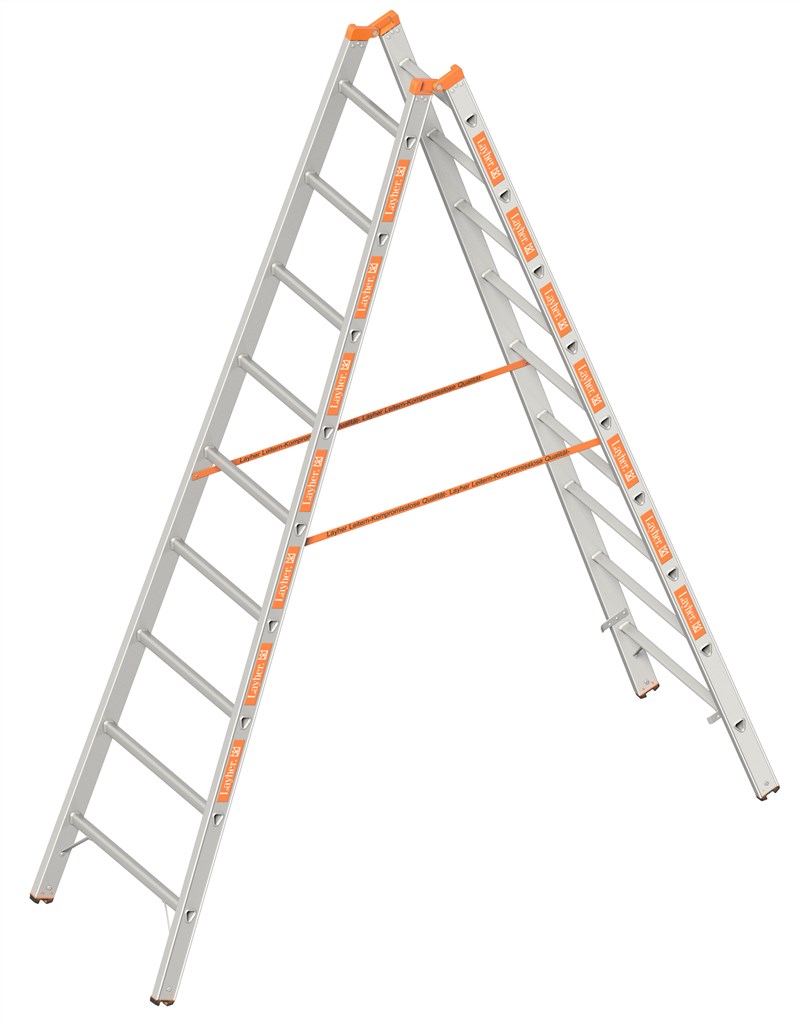 Aluminium Dubbele Ladder 2X9 Sporten