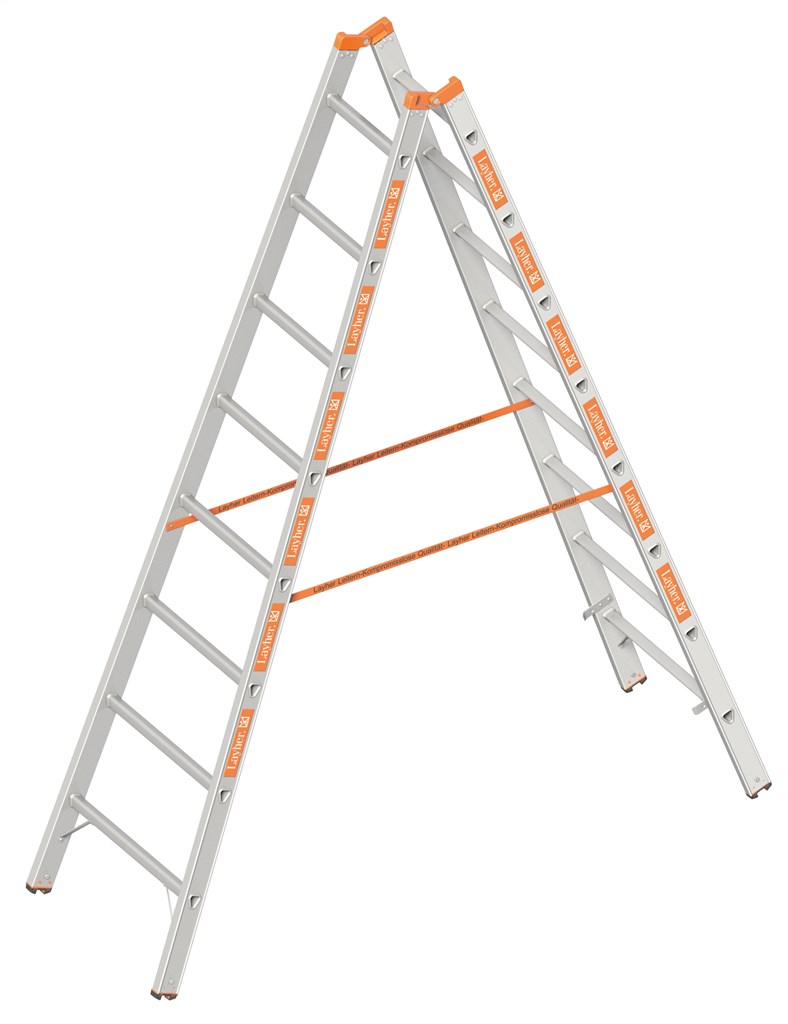 Aluminium Dubbele Ladder 2X8 Sporten