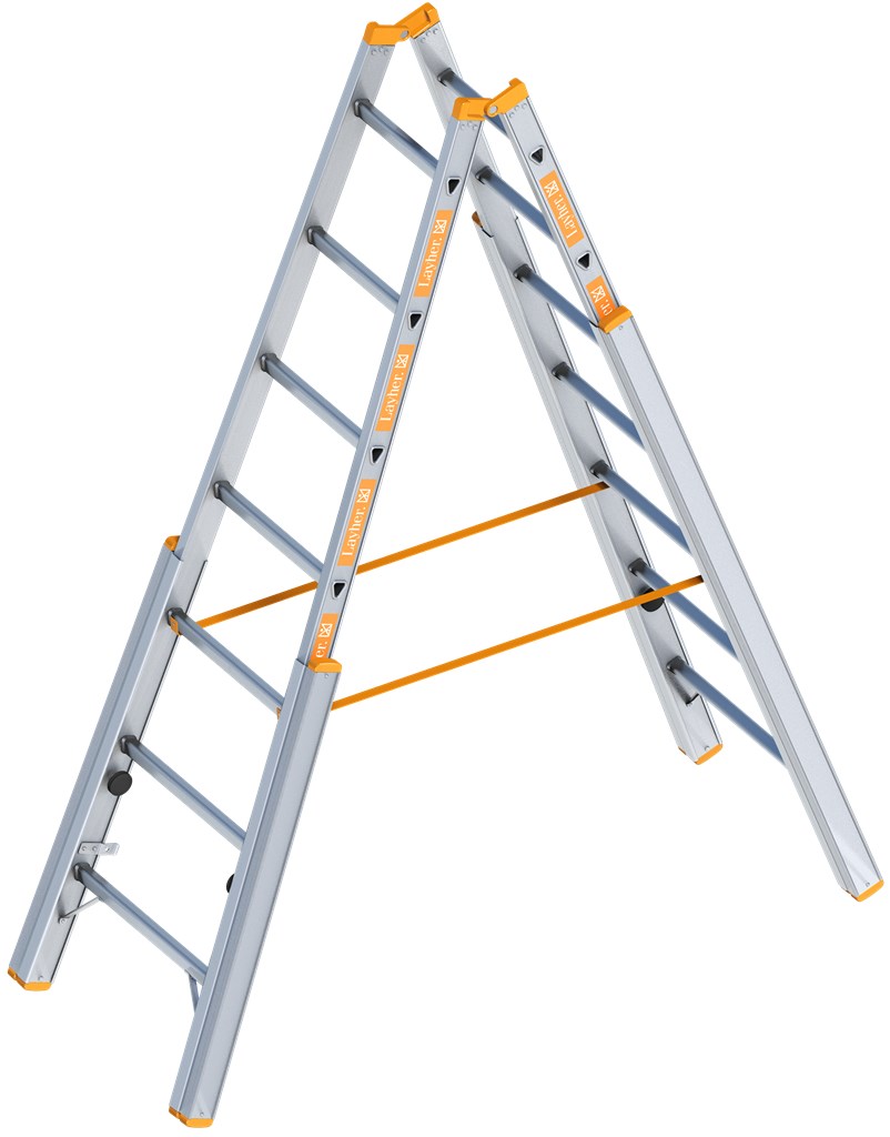 Topic 1061 Aluminium Dubbele Ladder Verstelbaar 2X7 Sporten
