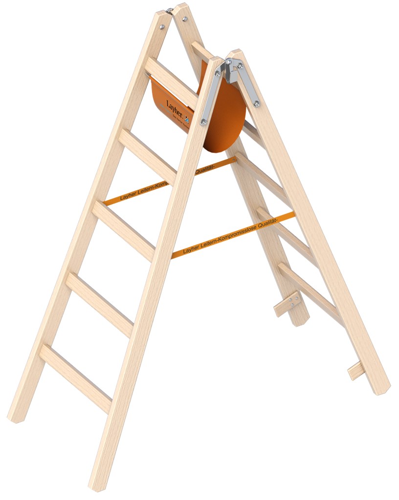 Dubbele houten Ladder 2X5 Sporten