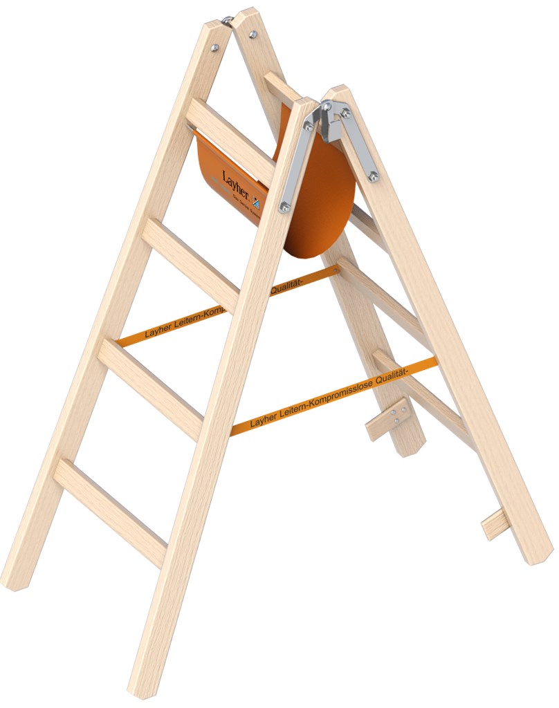 Dubbele houten Ladder 2X4 Sporten