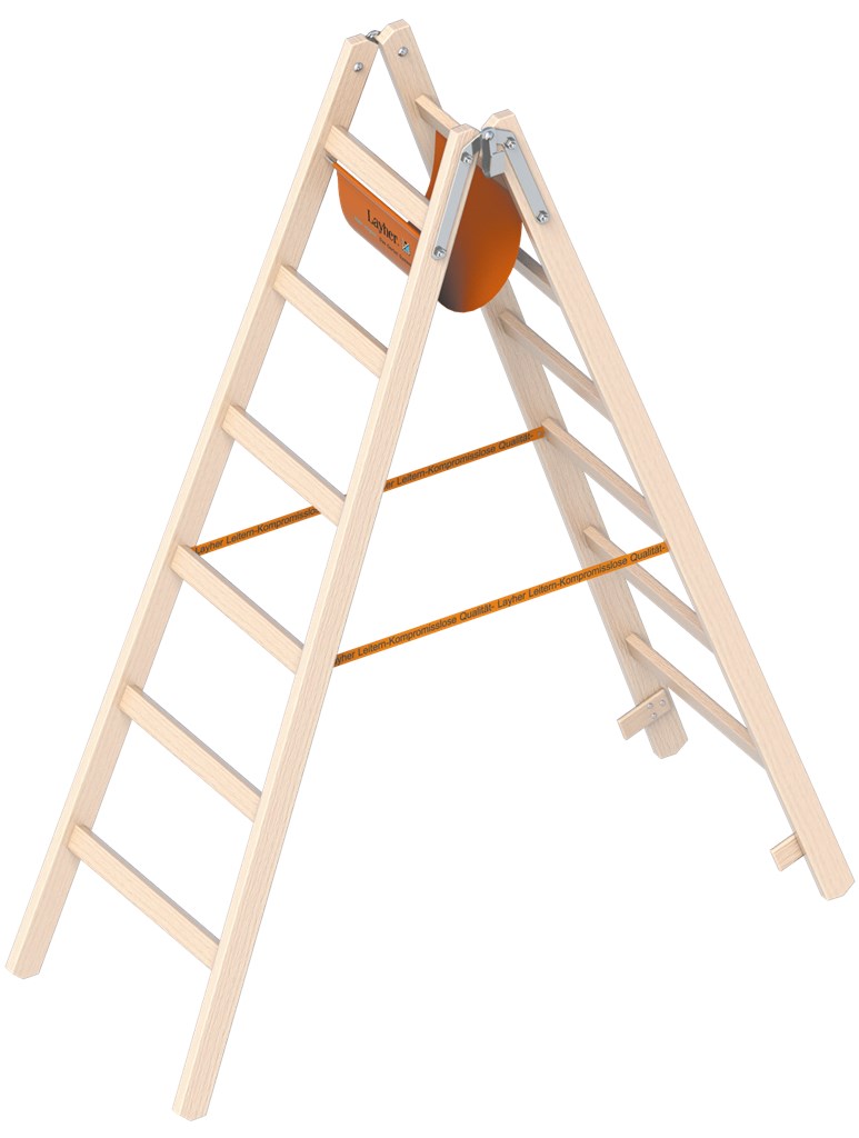Dubbele houten Ladder 2X6 Sporten
