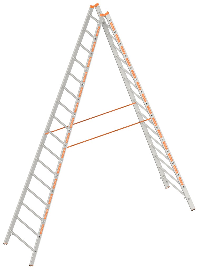 Aluminium Dubbele Ladder 2X16 Sporten