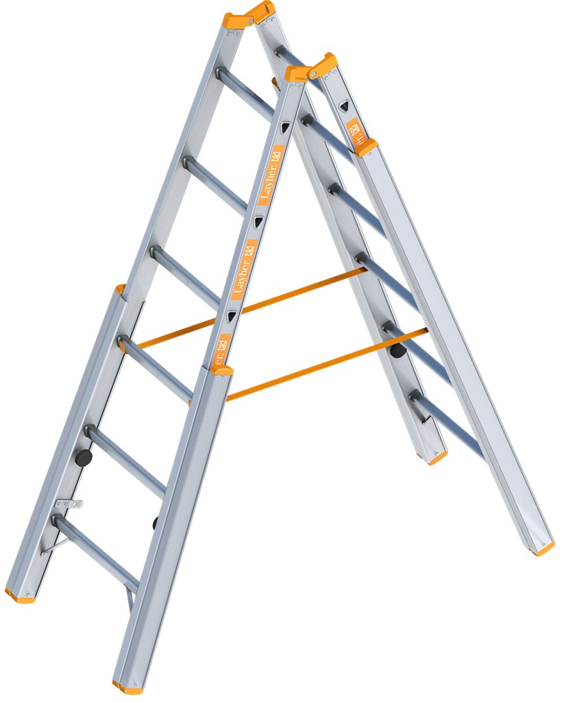 Topic 1061 Aluminium Dubbele Ladder Verstelbaar 2X6 Sporten