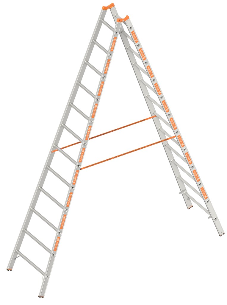 Aluminium Dubbele Ladder 2X12 Sporten