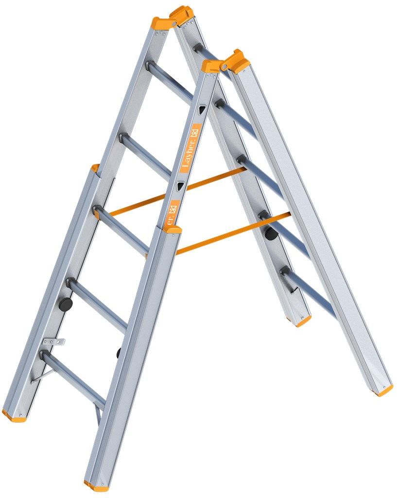 Topic 1061 Aluminium Dubbele Ladder Verstelbaar 2X5 Sporten